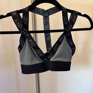 Nike Women's Strappy Black and Gray Sports Bra